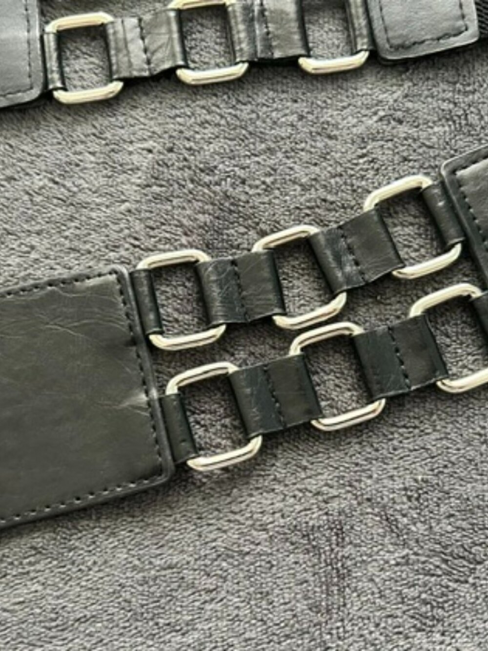 Vintage Betsey Johnson Black Stretch Belt BBP1635 - Picture 8 of 9